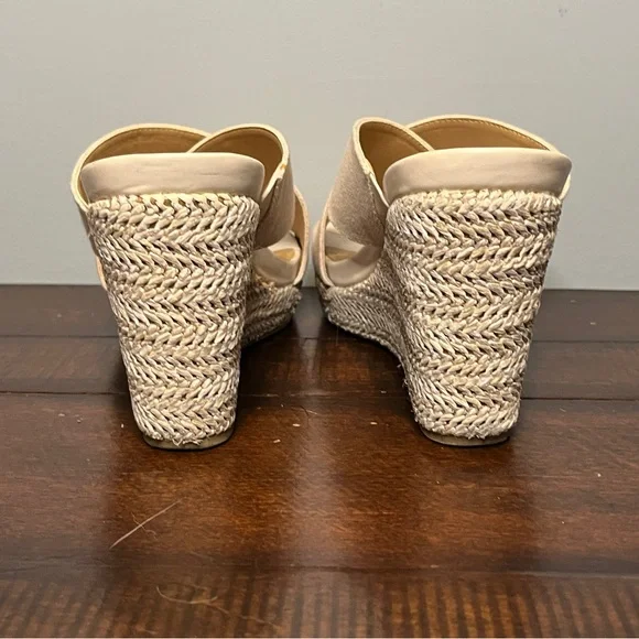Me Too Brand Cream Wedges with Braided Platform - Size 7 - Picture 3 of 6